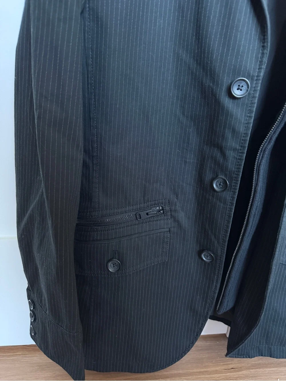 Express Men's Black Pinstripe Blazer